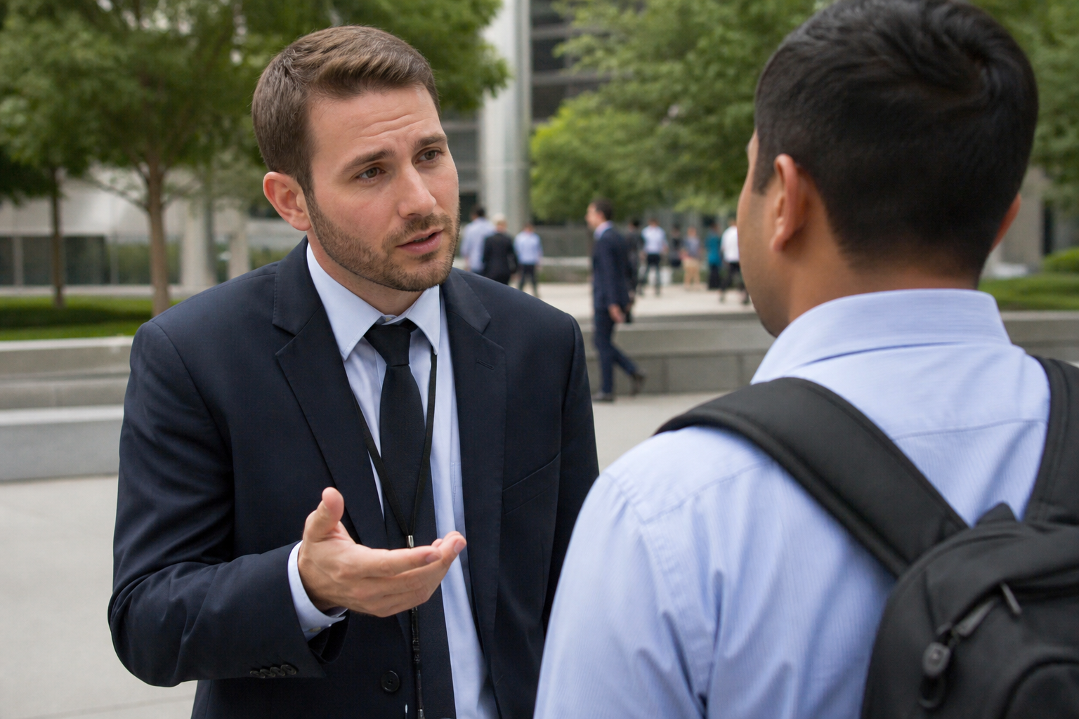 Man Asking What You Do For Work Actually Conducting Live Respect Audit