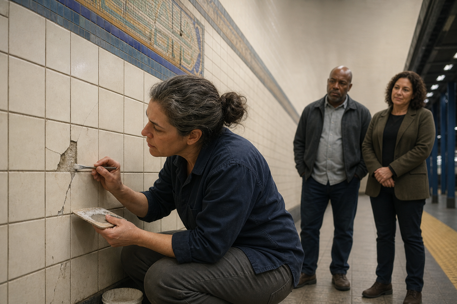 NYC Artist Fixes Cracked Subway Tiles for Free, MTA Sends Investigators