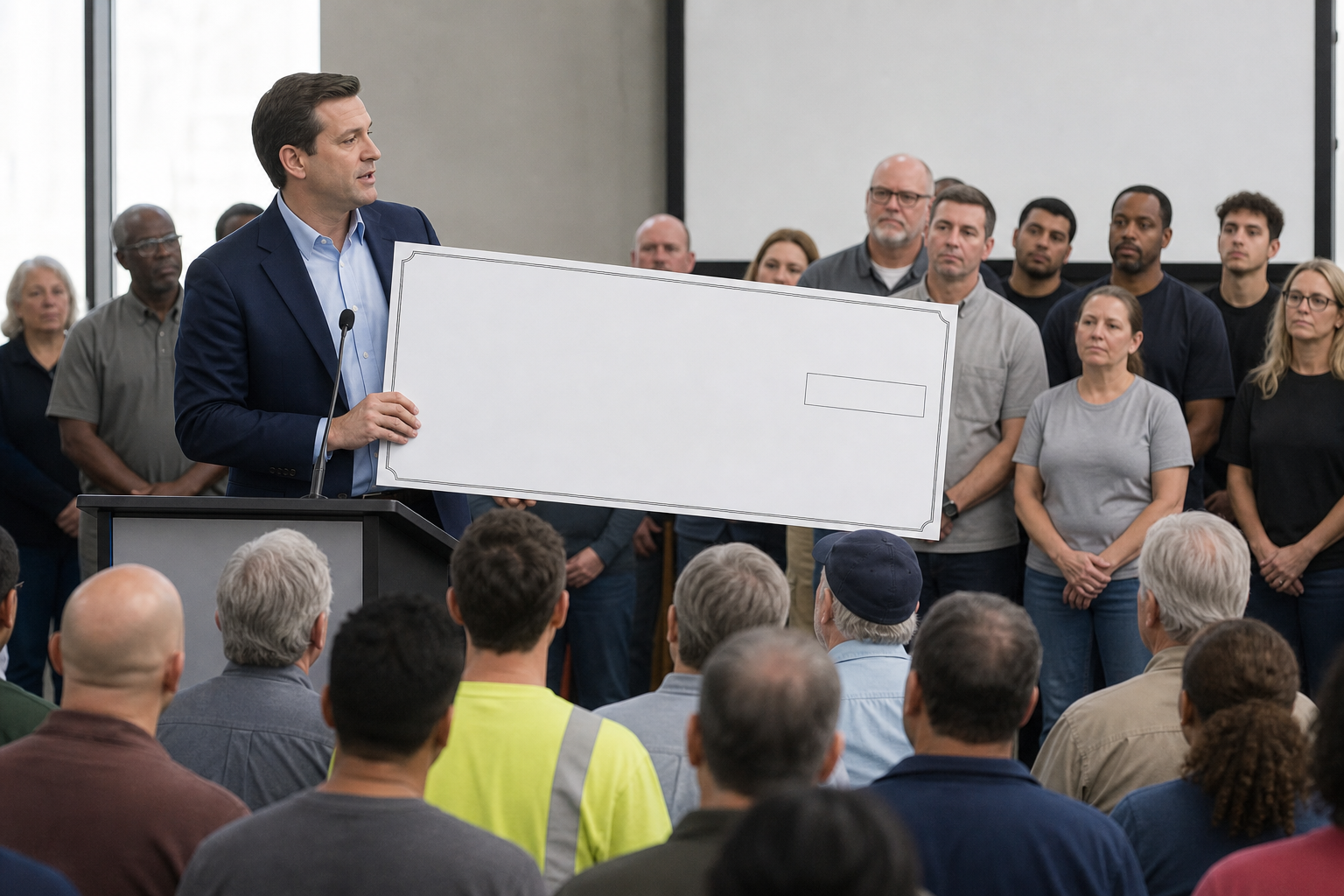 Mamdani's Giant Prop Check For Workers Isn't Actually A Check