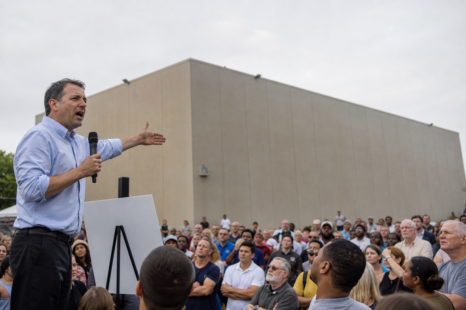 Trump Tells Ohio The Giant Windowless Building Is Actually For All Of You