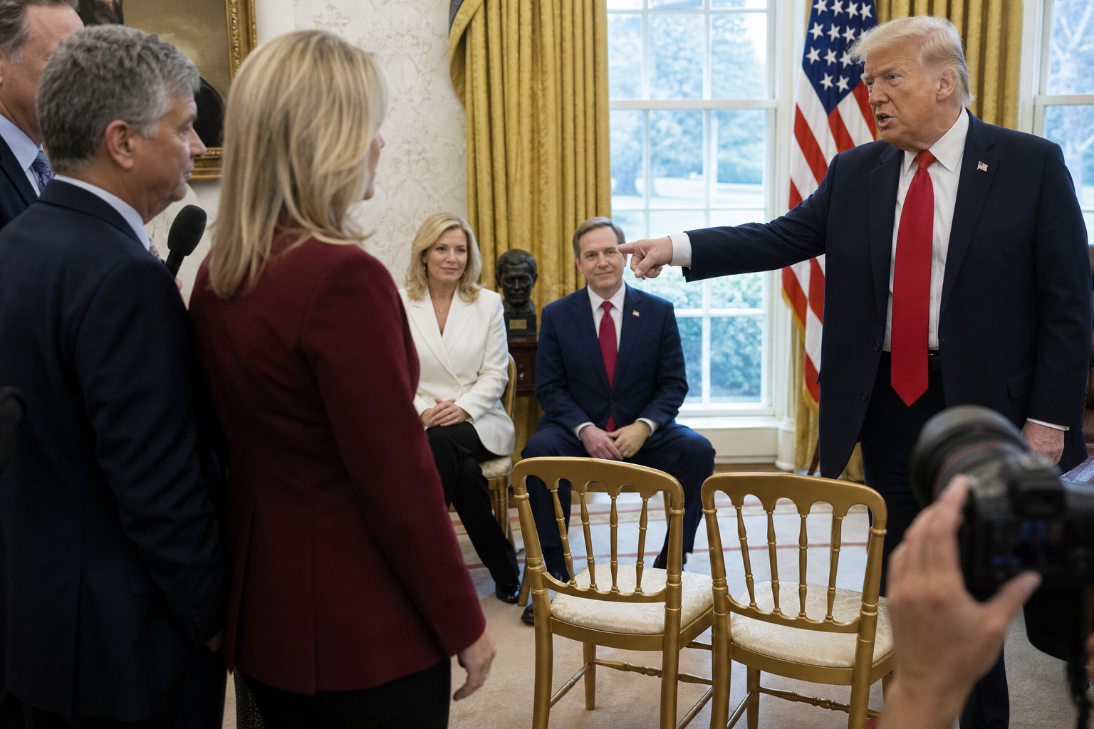 Trump Bans CNN and Politico From White House, Reserves Their Chairs For Newsmax Anchors Who Seem Nice