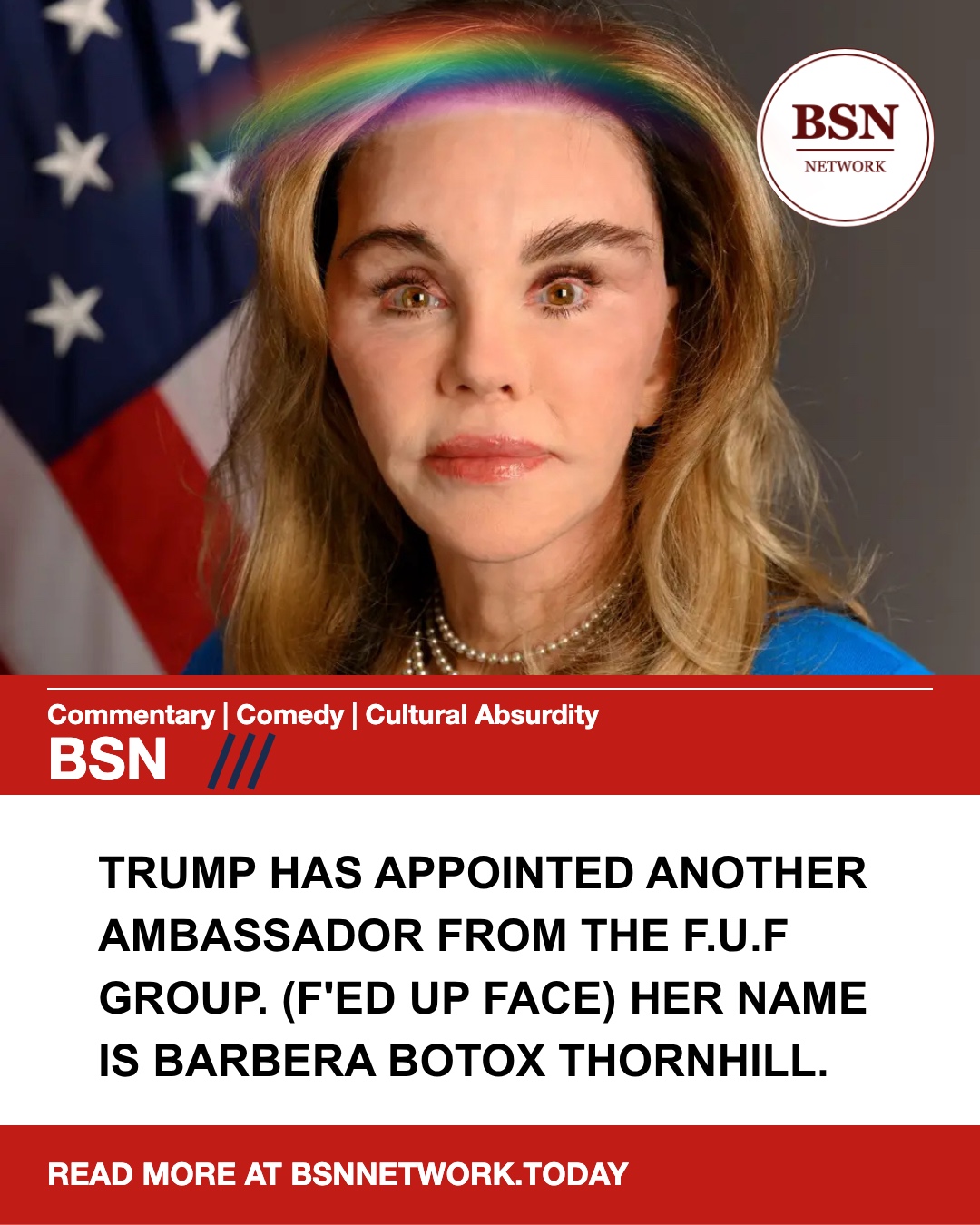 Trump Has Appointed Another Ambassador From the F.U.F Group. Her Name Is Barbera Botox Thornhill.